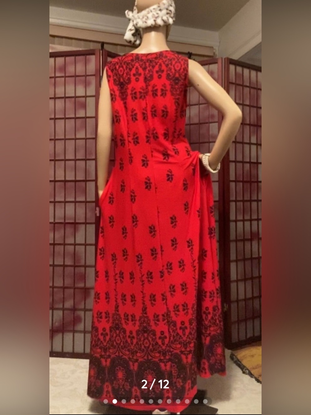10085 red maxi with pockets size XL - Picture 8 of 9